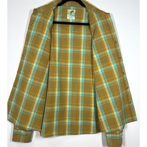 Hollister Y2K Button Up Pearl Snap Plaid Light Casual Western Preppy Mens Large - Picture 4 of 9